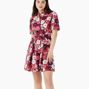 kate spade rosette blooms tie waist shirtdress